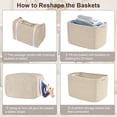 thumbnail image 6 of Natubeau 3 Pack Woven Storage Basket for Shelves, Cotton Rope Storage Bins for Toys Books, Storage Baskets for Organizing, 14.96"X9.8"X8.85", Brown, 6 of 9