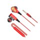 thumbnail image 3 of Methold Gran oferta, 1 par de auriculares con cable, auriculares intrauditivos estéreo de doble unidad de graves altos con micrófono, Teléfono y Comunicación rojo Línea de patrón de 2 trompetas, 3 of 6