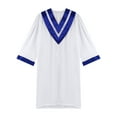 thumbnail image 4 of TiaoBug Robe de Chorale Unisexe Adulte Femmes Hommes Robe de Collation des Grades Costume de Juge Robe de Confirmation des Prédicateurs Bleu P/150, 4 of 7