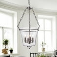 thumbnail image 2 of Reagan 4-Light Antique Black Metal and Glass Jar-Shaped Pendant Light, 2 of 4