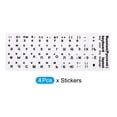 thumbnail image 3 of Uxcell Russian Keyboards Layout Stickers Computer Replacement Cover Universal White Background Black Lettering 4 Pack, 3 of 5