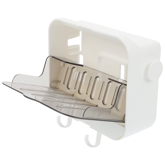SOPOTUTU White Nail-Free Wall Storage Rack with Phone Holder for Kitchen and Bathroom Home Organization