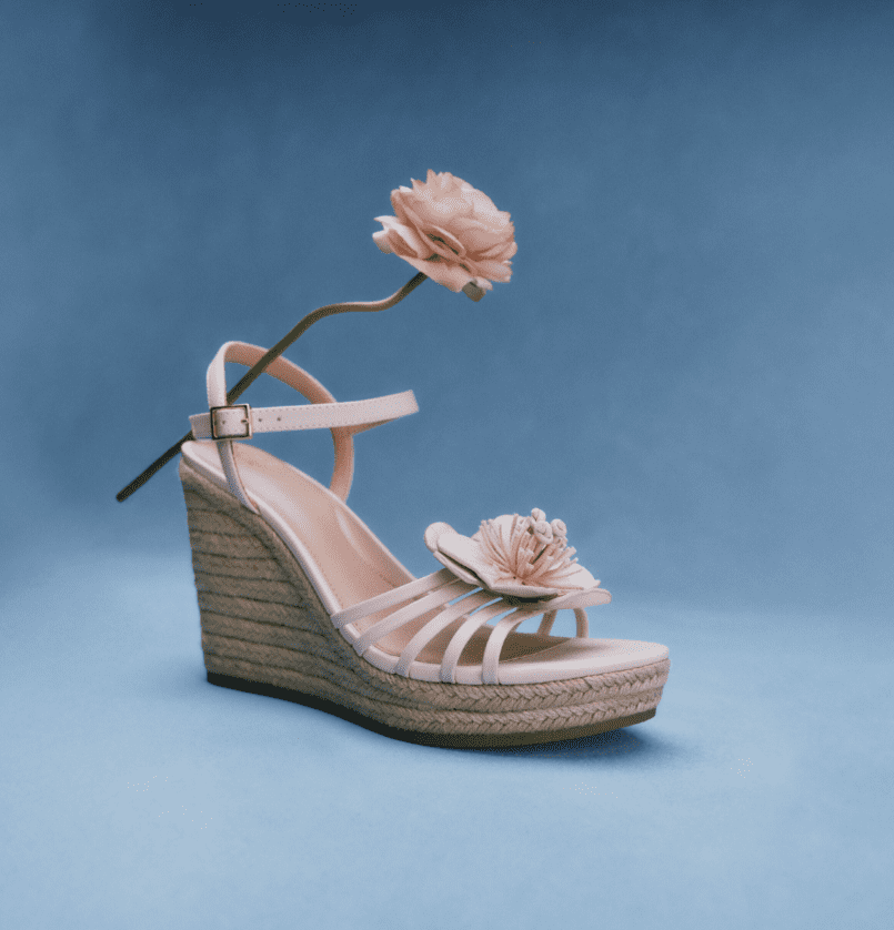 Time and Tru Women's Flower Espadrille Wedge Sandals