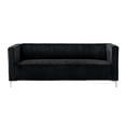 thumbnail image 4 of Home Design Gavin 2-Piece Velvet Living Room Set with Loveseat and Sofa, Square Arm Design, Channel Tufted Upholstery, Black, 4 of 6