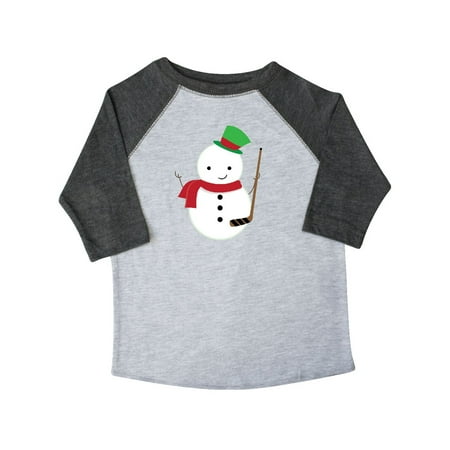 Hockey Christmas Snowman Gift Toddler T-Shirt
