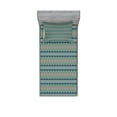 thumbnail image 2 of Ambesonne Ethnic Fitted Sheet & Pillow Sham Set, Colorful Tribal Leaf Motifs, Queen, Multicolor, 2 of 3