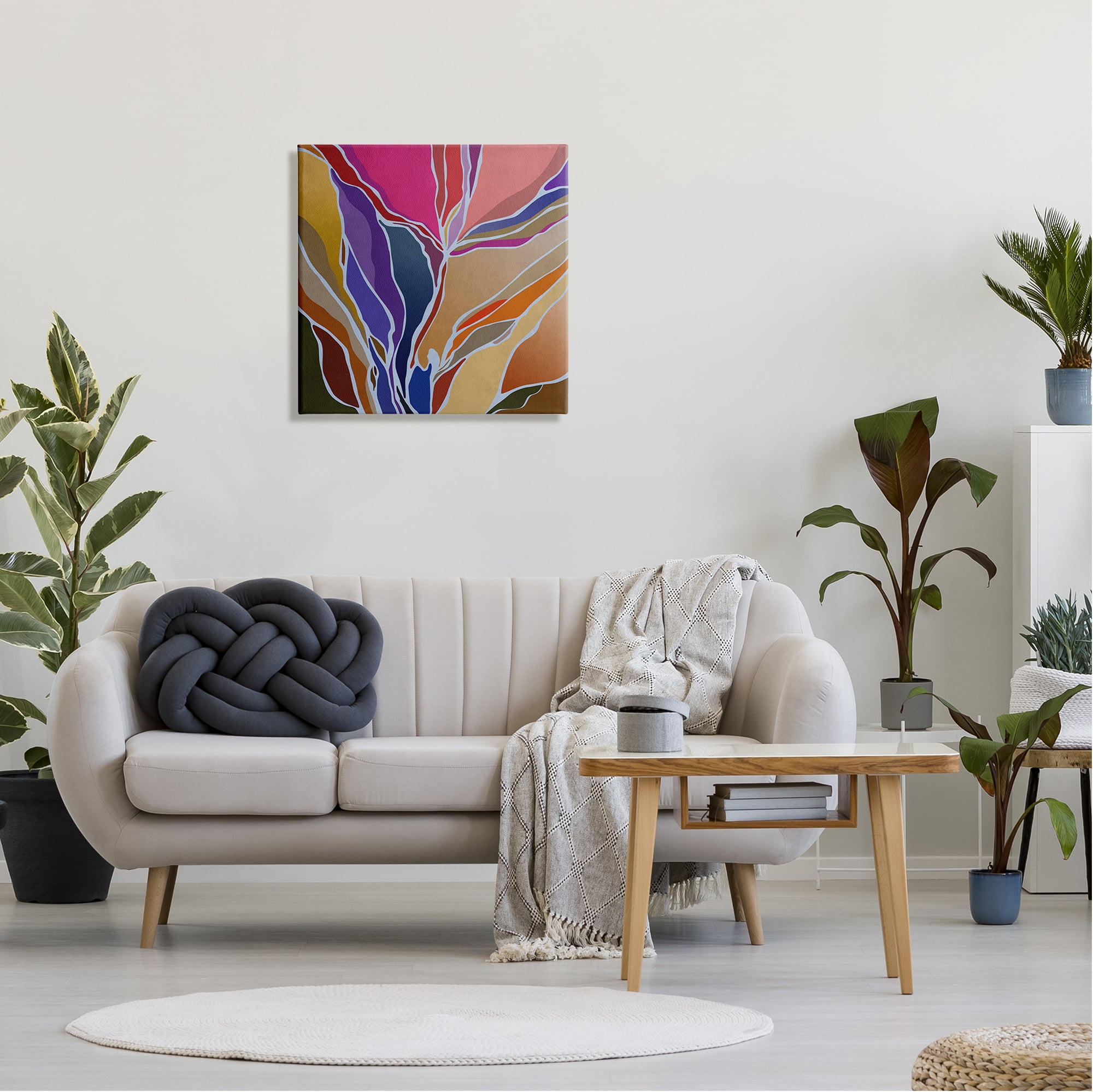Stupell Industries Abstract Botanical Composition Abstract Painting Gallery Wrapped Canvas Print Wall Art, 24 x 24