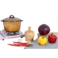 thumbnail image 3 of FESTFENDS Kitchen And Pestle Garlic Press Pot Bamboo 1Pcs Khaki, 3 of 8