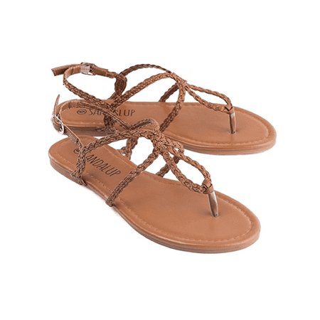 Sandalup - Sandalup Women Clearance Shoes, Summer Braided Gladiator Shoes Flat Sandal for Women ...