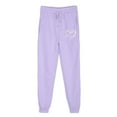 thumbnail image 5 of PXLKNZH Workout Pants Women Trendy Heart Print Cinch Bottom Casual Pants High Waist Drawstring Jogger Sweatpants with Pockets Purple,XL, 5 of 5