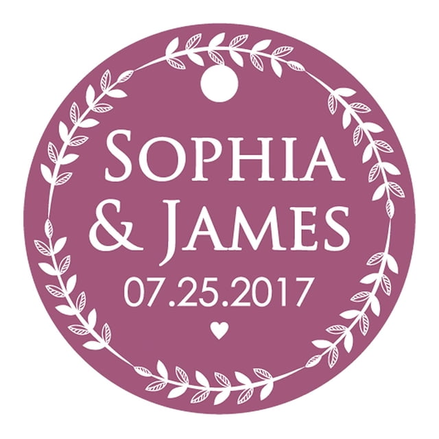 100 PCS Custom Made Round Hang Tags Personalized Wedding Favor Gift Paper Tags