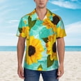 thumbnail image 4 of Lsque Sunflowers With Green Leaves pattern Hawaiian Shirt for Men, Unisex Summer Beach Casual Short Sleeve Button Down Shirts-3X-Large, 4 of 9