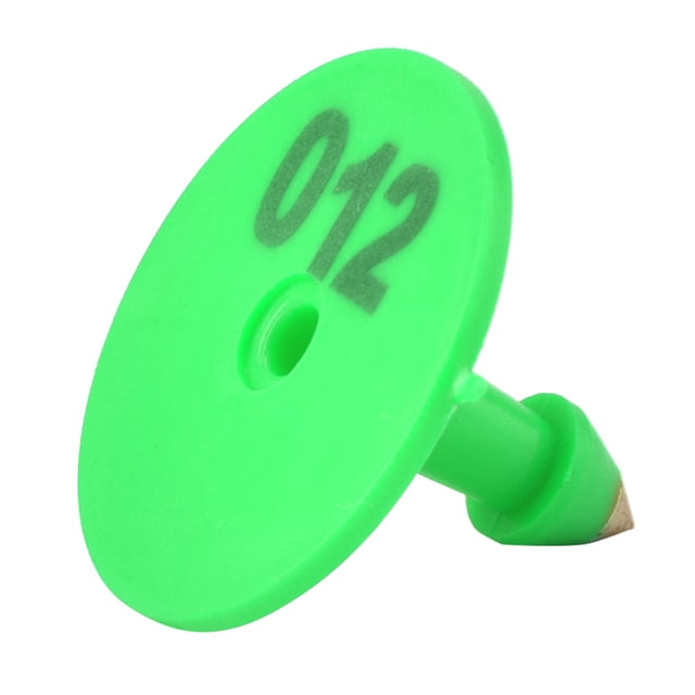 Etiqueta de oreja de ganado de plástico redonda con números 1-100, etiqueta de Animal para cabra, oveja, cerdo (verde)
