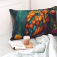 thumbnail image 4 of Pofeuu Colorful Owl Forest Print Polyester Microfiber Plush Pillowcases, Super Soft and Cozy Pillow Case Covers with Envelop Closure（Pillow core not included）-14"x20", 4 of 6