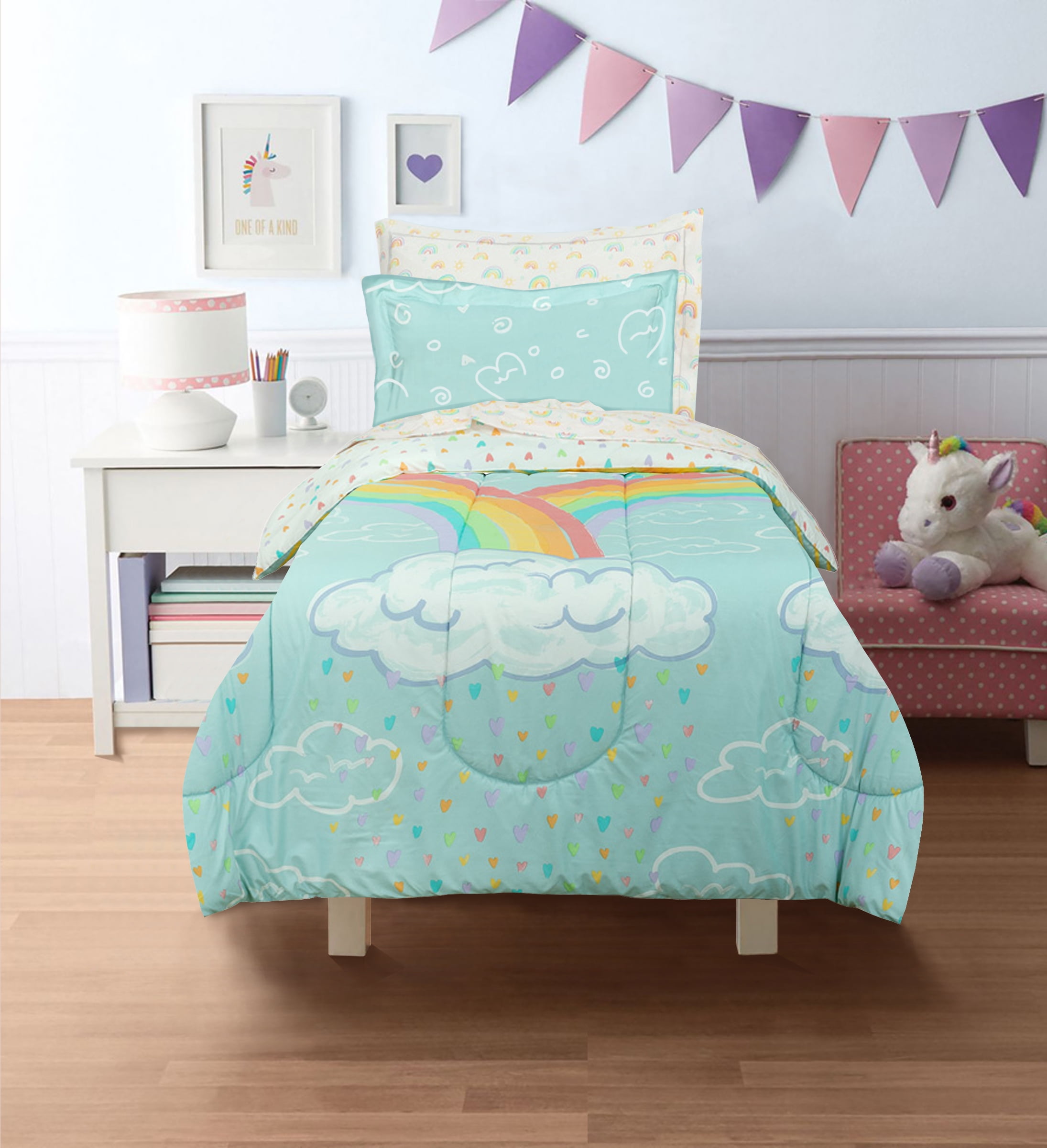 Jay Franco Disney Fantasia 5 Piece Twin Bed Set Includes Comforter & Sheet Set 