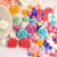 thumbnail image 4 of U8MO Craft DIY Mixed Color Flatback Resin Rose Flower Cabochon 6mm-28mm Embellishment-50pcs 10mm White Color, 4 of 9