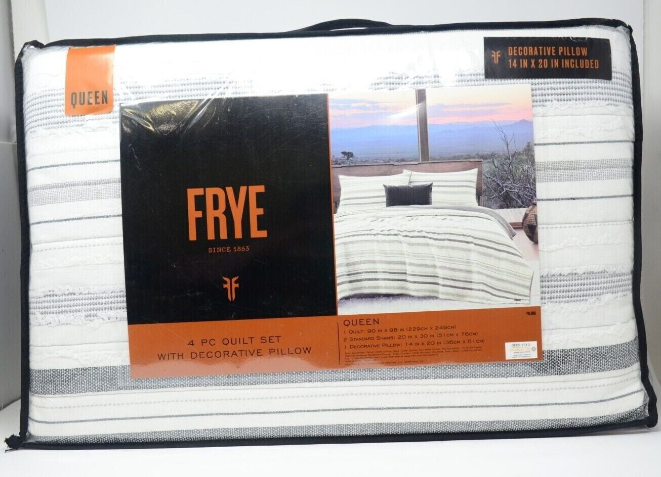 FRYE 4-Piece Quilt Set With Decorative Pillow, Paloma Queen