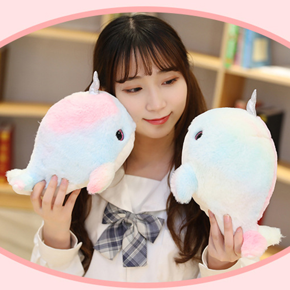 28CM Cute Narwhal Plush Toy Soft Whale Fish Doll Pillow Stuffed Toys