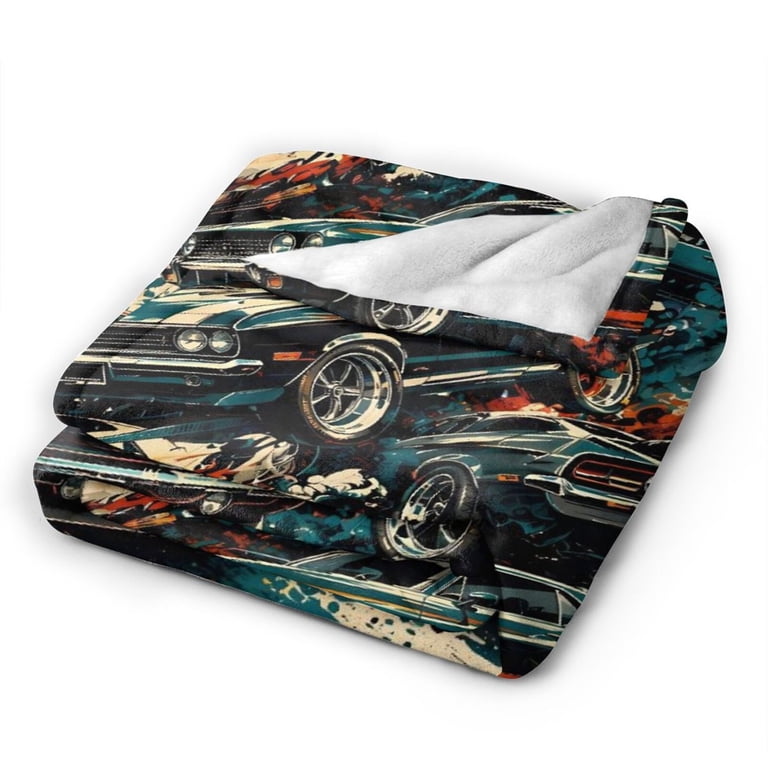 Classic Muscle Car Blanket Gift Throw Blanket Vintage Racing