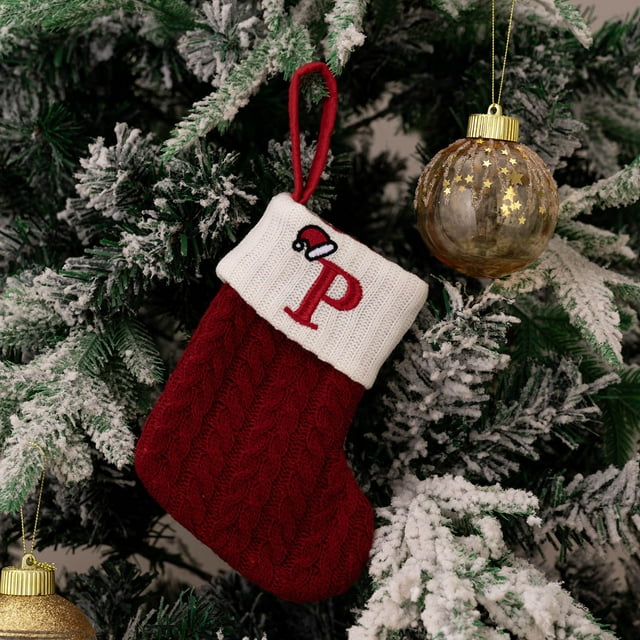 Fournitures Décoratives de Noël Chaussettes de Noël Tricotées Rouges Pendentif Arbre Chaussettes en Laine Brodée pour Célébrations Festives et Fêtes