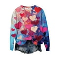 thumbnail image 3 of FMFYFH Chandails à Enfiler de la Saint-Valentin pour Femmes Grande Taille à Manches Longues Col Rond Chandails Décontractés T-Shirts Graphiques T-Shirts Basiques, 3 of 5