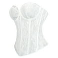 thumbnail image 5 of Ugoldhm Women's Overbust Lace-Up Corset Top - Breathable Sheer Lingerie Bustier Bodyshaper, 5 of 8