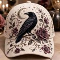 thumbnail image 2 of Levmjia Women Baseball Hat Soft Cotton Floral Embroidery Print Breathable Sun Cap Daily Commute Outdoor Walking Travel Casual Fashion UV Protection, 2 of 5