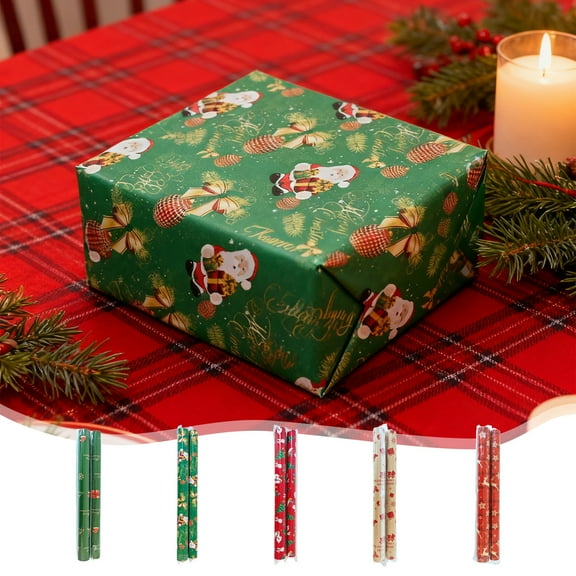 kladzum Christmas Wrapping Paper Gift Wrapping Christmas Decorations 5meter Roll Wrapping Paper Paper Packaging Paper 196.85x19.68in