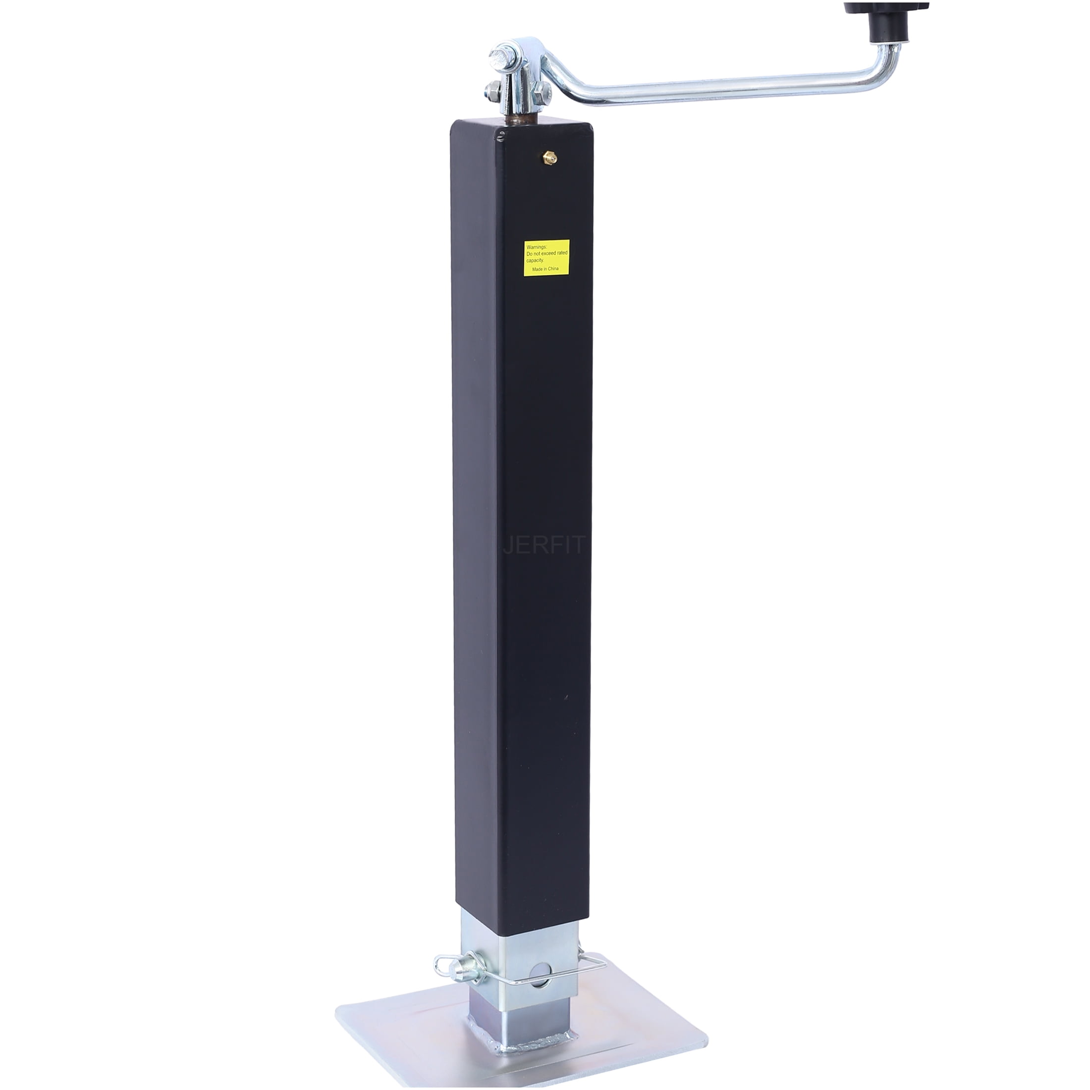 JERFIT 8000 lb Heavy Duty Drop Leg Jack, 15" Lift Travel, Weld-On Trailer Jack for Utility, Equipment & RV, Black Powder Coated Steel Construction