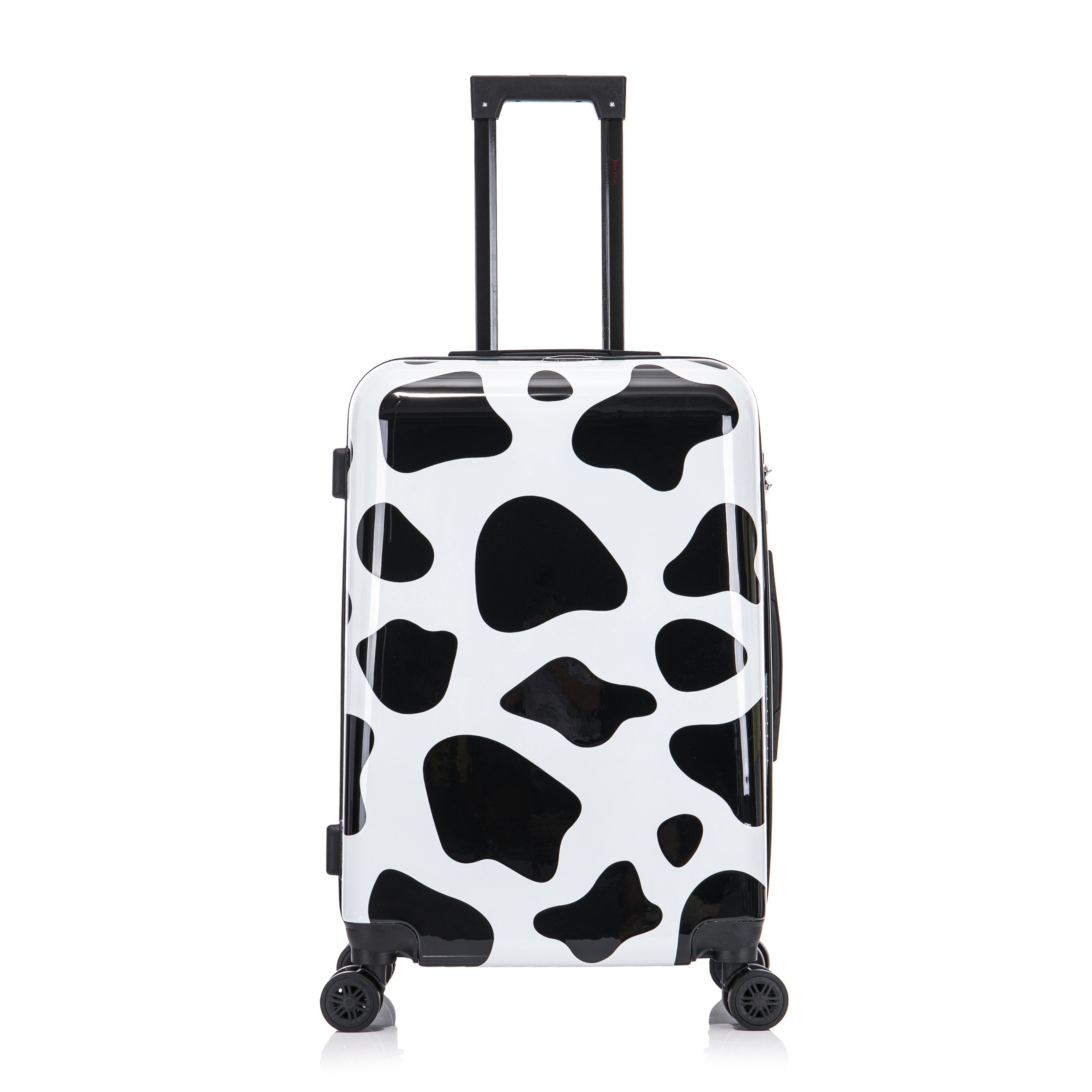 InUSA Print 24" Hardside Lightweight Luggage with Spinner Wheels, Handle and Trolley, Cow