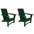 thumbnail image 2 of WestinTrends Ashore Adirondack Chairs Set of 2, All Weather Poly Lumber Outdoor Patio Chairs, Modern Farmhouse Foldable Porch Lawn Fire Pit Plastic Chairs Outdoor Seating, Dark Green, 2 of 9