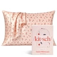 thumbnail image 1 of Funda de almohada satinada con estampado de cerezas kitsch, tamaño queen, 50 x 66 cm, 1 of 8