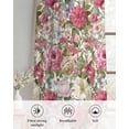 thumbnail image 6 of Pink Spring Floral Sheer Curtains 54 Inch Length 2 Panels Set for Living Room/Bedroom, Vintage Summer Botanical Kitchen Curtains Grommet Semi-Sheer Curtains Drapes Voile Window Treatments 42"x54"x2, 6 of 7