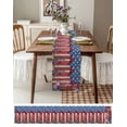 thumbnail image 6 of American Flag Burlap Cotton Table Runner 18x72 Inches Long, Red Blue Star Stripe Patriotic Floral Bird Farmhouse Table Runners, Outdoor Dining Tablecloths Decor for Baby Shower/Party/Wedding, 6 of 6