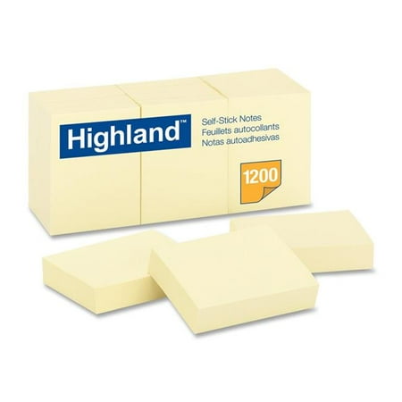 - 3M 6539RP 1.37 x 1.87 in. Recycled Self-Stick Notes, Yellow - 100 Sheets per Pad, 12 Pads per Pack