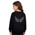 thumbnail image 2 of WAYUTE Girls Sweatshirt Sparkly Wing Design Kids Long Sleeve Crewneck Sweatshirt for Big Kids Layering Fall Outfits Casual Streetwear,Black,Size 6-7 Y, 2 of 4