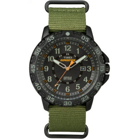 Timex Men's Expedition Gallatin Watch, Green Nylon Slip-Thru Strap