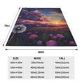 thumbnail image 3 of Balery Dreamy Dandelion Sunset Manta de Felpa Suave y Acogedora – Cobija de Franela Aterciopelada para Cama, Lavable y Cálida para Sofá, Mascotas, Transpirable-80"x60", 3 of 7