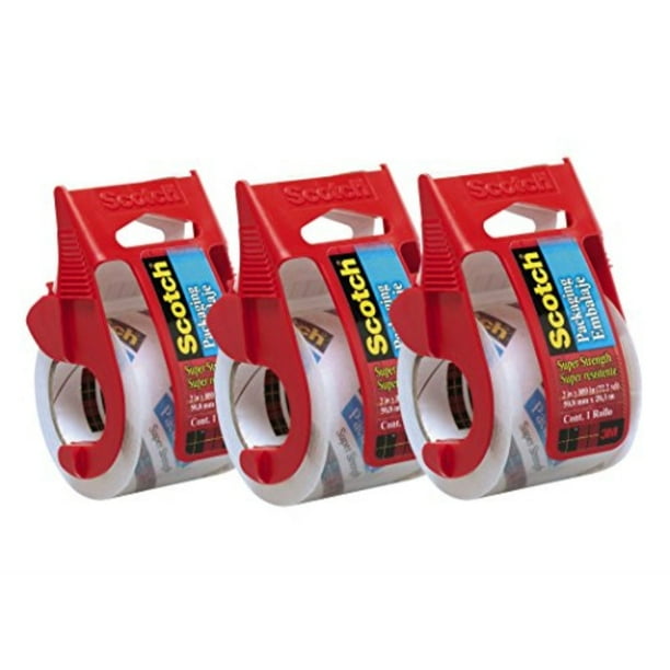 scotch heavy duty shipping packaging tape, 2 x 800 clear (3 tapes) (1