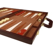 Middleton Games 18-inch Deluxe Backgammon Set - Medium - Brown