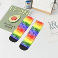 thumbnail image 5 of Uemuo Colorful Tie Dye Printed Crew Socks, Moisture-Wicking Socks, Athletic Socks for Men Breathable Cushion Socks Casual Sport Socks for Running Traveling, 5 of 6