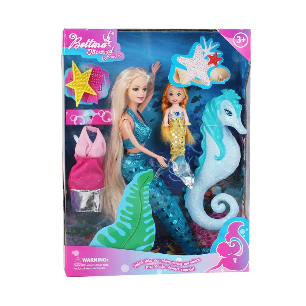 BETTINA Mermaids Princess Doll with Little Mermaid - Walmart.com