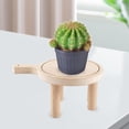 thumbnail image 4 of Soporte de madera Zulema para plantas suculentas 17x12cm Soporte de maceta portátil, 4 of 8