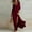 #0402-Wine, variant on Women One Shoulder High Slit Maxi Dress Ruched Casual Solid Color Loose High Slit Maxi Dress