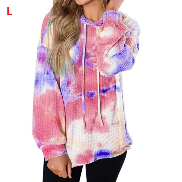 Sudadera con capucha estampada teñida Suéter con capucha casual de mujer Sudadera con capucha de manga larga Top Monstrate AP000139-08B