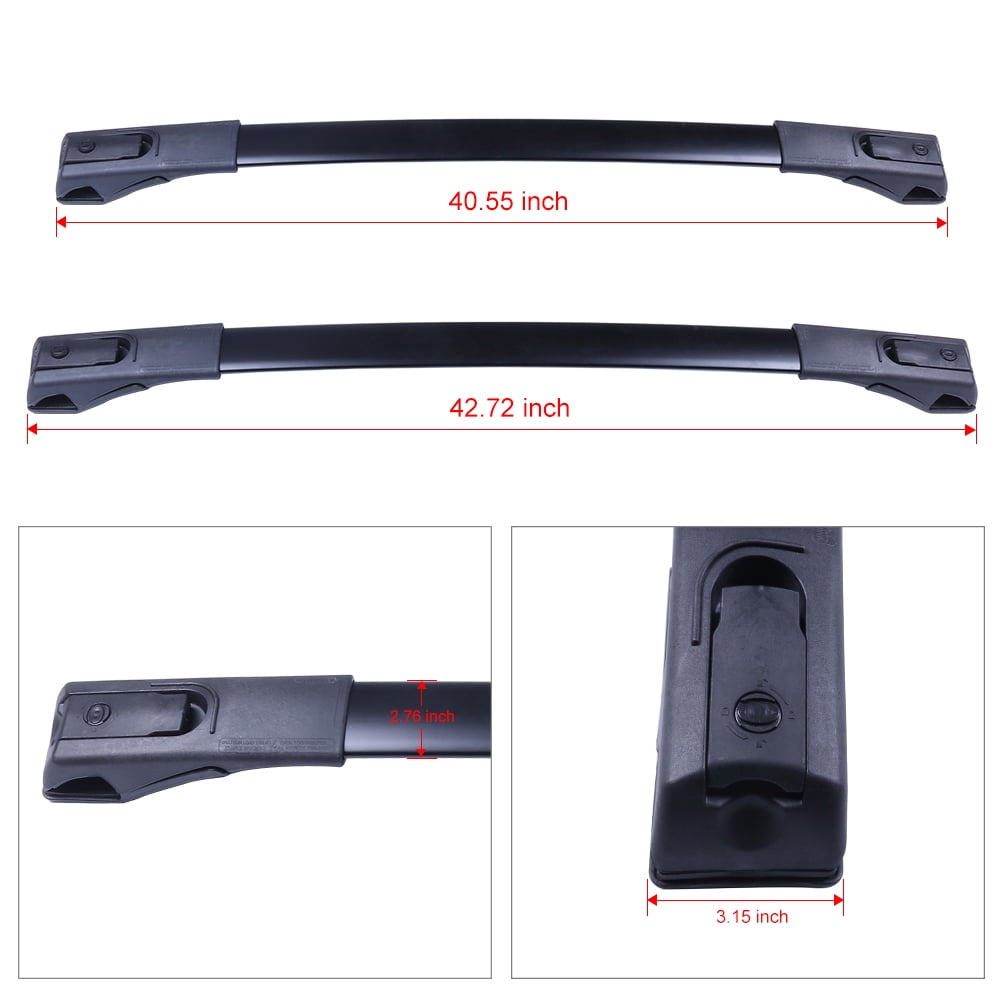 ECCPP For 2013 2014 2015 2016 2017 2018 Toyota Rav4 Adjustable Black Front Rear Roof Top Rack Cross Bar