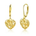 thumbnail image 2 of Lancharmed Gold Plated Earrings for Womens,Skeleton Heart Earring Wedding Gifts, 2 of 7