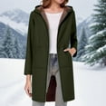 thumbnail image 4 of Hjlmsx Long Hoodies For Women Zip Up Fuzzy Fleece Lined Sweatshirts Jackets Casual Winter Warm Coats with Pockets Green M, 4 of 8