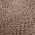 thumbnail image 2 of Noble House Zaire Indoor Outdoor Hand Knit Weave Fabric Pouf, Light Brown, 2 of 4