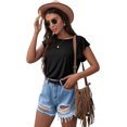 thumbnail image 4 of Anyjoin Women's Summer Tunic Tops Ruffle Short Sleeve Casual Shirts, 4 of 6